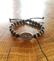 
              Choose Saint Medal Wooden Beads Bracelet
            