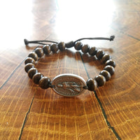 Choose Saint Medal Wooden Beads Bracelet