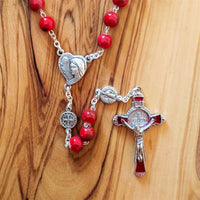 
              Murano Glass Red Beads Rosary For Women Girls
            