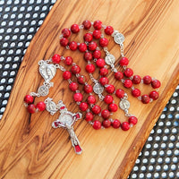 
              Murano Glass Red Beads Rosary For Women Girls
            