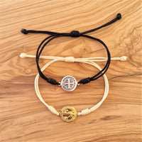 
              St Benedict Medal Bracelet - Adjustable Cord In Any Color
            