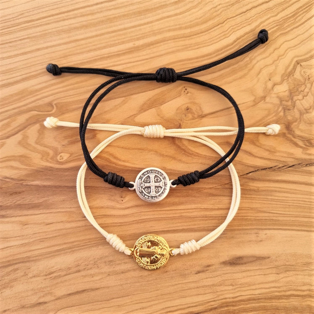 St Benedict Medal Bracelet - Adjustable Cord In Any Color