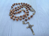 
              Nut Walnut Wooden Beads Rosary, Handmade Catholic Rosary
            