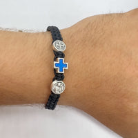 
              Bracelet With Two Small Medals And Cross
            