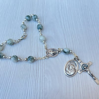 One Decade Catholic Rosary With Saint Medal And Cross