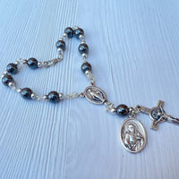 One Decade Catholic Rosary With Saint Medal And Cross