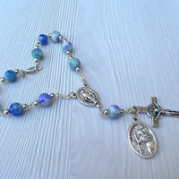 One Decade Catholic Rosary With Saint Medal And Cross