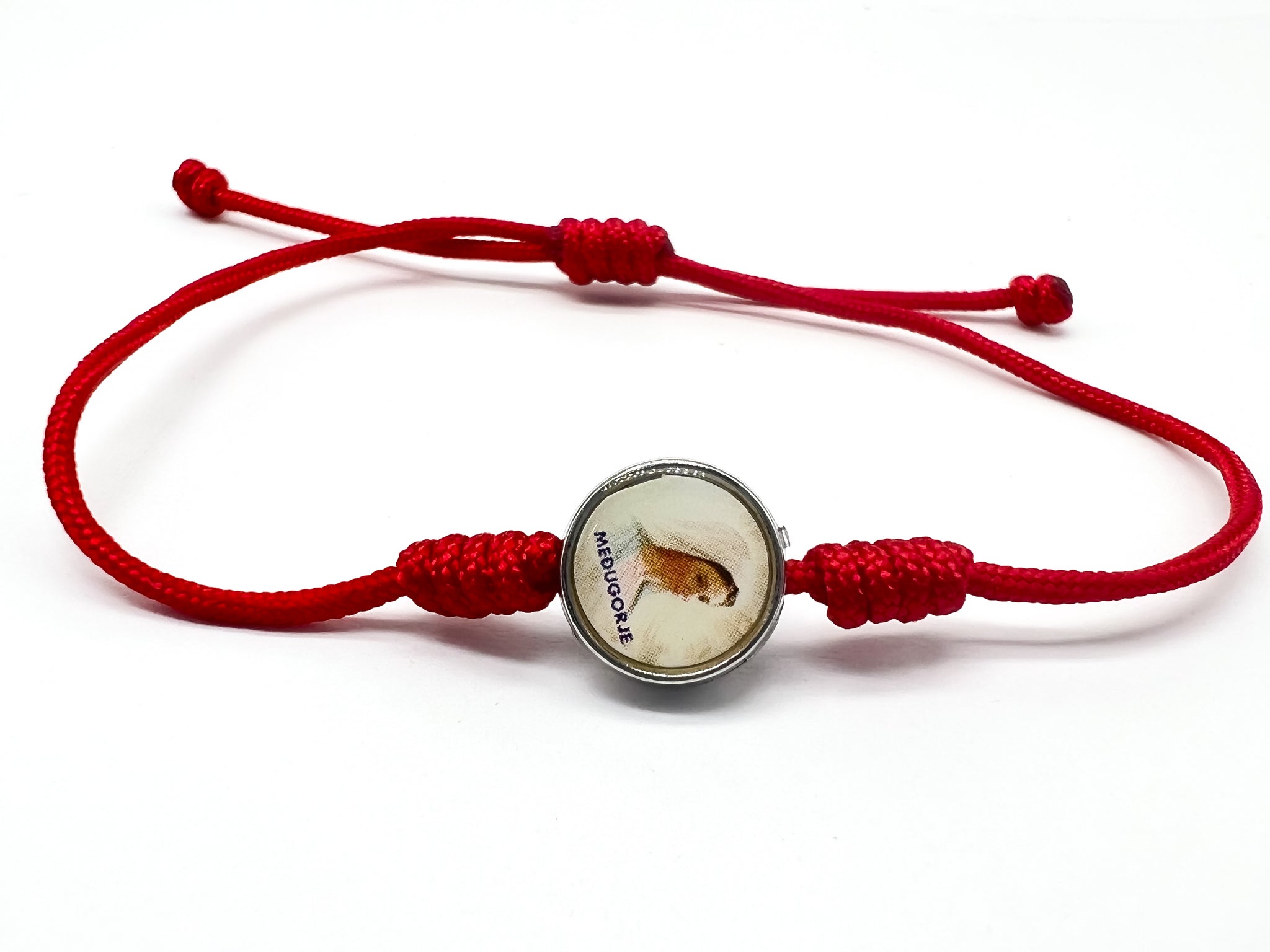 Medjugorje bracelet, cord, medal, stone