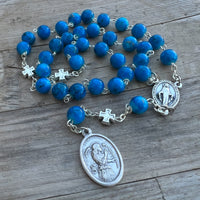 St Gabriel Chaplet Blue Rosary Gift For Postman