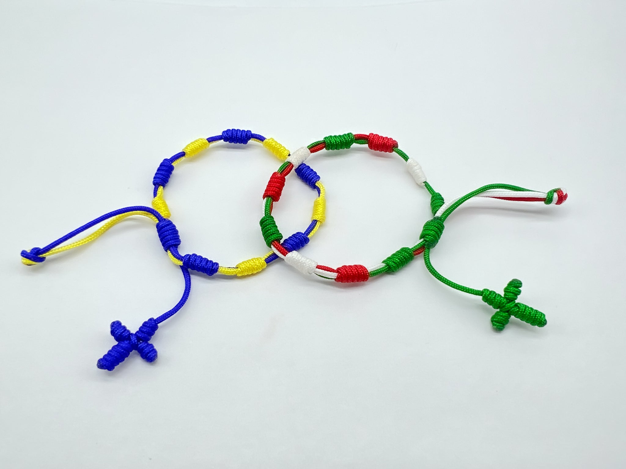 Knotted Cord Rosary Bracelets Multicolor
