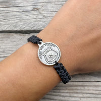 Police Officer St Michael Catholic Bracelet Thin Blue Line