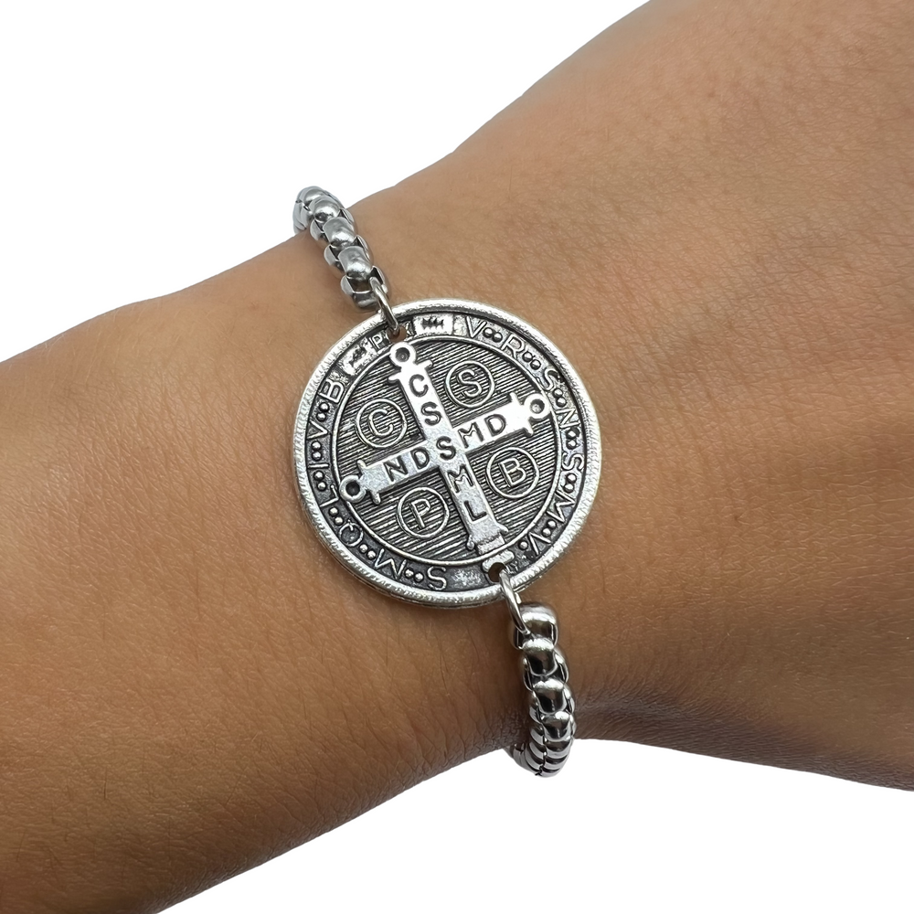 Saint Benedict Large Medal Chain Bracelet