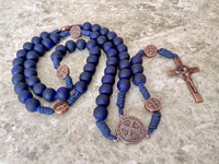 
              Saint Benedict Dark Blue Beads Rosary
            