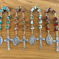 Nine Beads Colorful Chaplet With Saint Medal