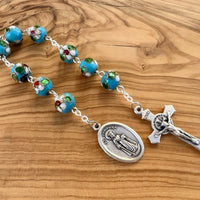 Nine Beads Colorful Chaplet With Saint Medal