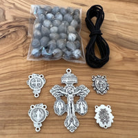 
              DIY Rosary Kit With Pardon Crucifix Cross Beads And Medal
            