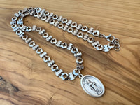 
              Cross Chain Necklace With Saint Medal
            