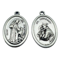 
              St Francis Of Assisi / St Anthony Of Padua Reversible Pendant - 1" - Silver Tone
            