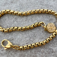 St Benedict Golden Chain Stainless Steel Bracelet