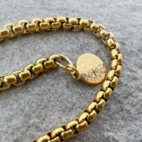 St Benedict Golden Chain Stainless Steel Bracelet