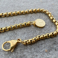 St Benedict Golden Chain Stainless Steel Bracelet