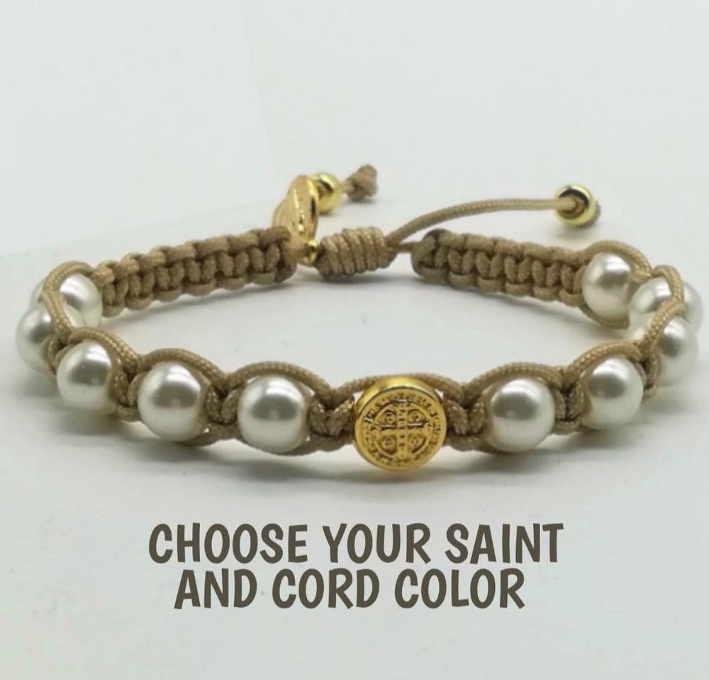 St Benedict Pearl Bracelet