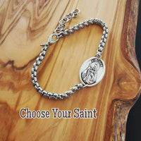 
              Custom Saint Medal Bracelet For Men Women Kids - Stainless Steel Chain
            