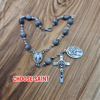 Pocket Rosary - Jobs Tears Seeds - Saint Pendant