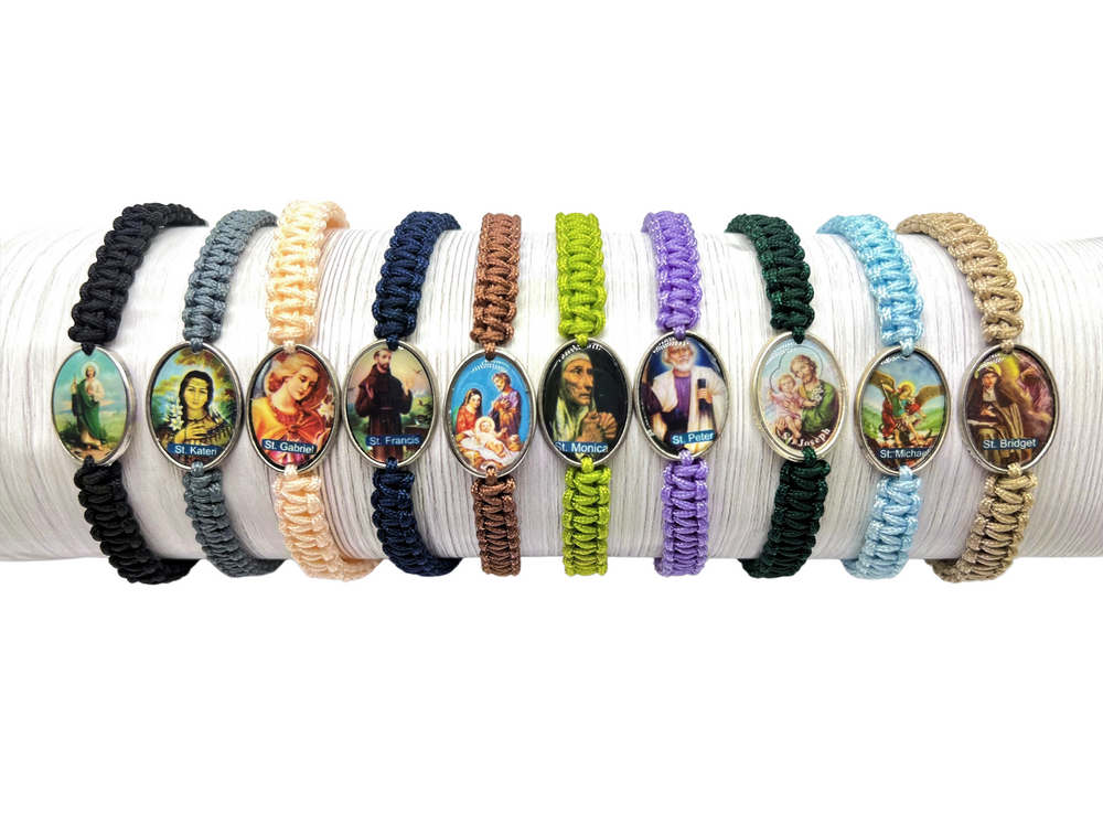 Catholic Medal Bracelet Men Women Kids - Choose Saint / Color|  MedjugorjeGifts