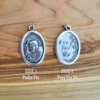 
              St Padre Pio Pendant - 1" - Silver Tone
            