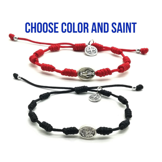 SET OF 2 Knotted Rosary Bracelet With Cross Adjustable - Etsy Ireland