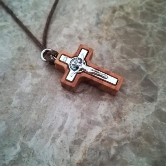 Olive Silver Cross Necklace