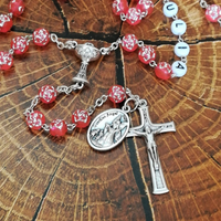 Choose Saint Catholic Rosary with Name - Pink