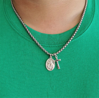 
              Choose Your Saint Chain Necklace with Cross Charm
            