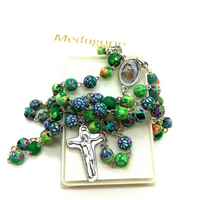 
              Colorful Flower Rosary With Medjugorje Soil - Mom Daughter Gift
            