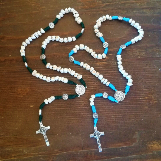 Saint Benedict Medjugorje Stone Beads Rosary 25 Colors