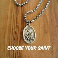
              Protection Necklace - Reversible Patron Saint Medals - Unisex
            
