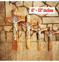 
              Olive Wood Wall Hanging Cross With Crucifix From Medjugorje - 4 Sizes
            