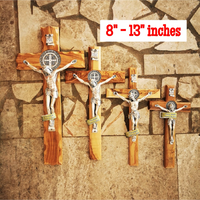 Olive Wood Wall Hanging Cross With Crucifix From Medjugorje - 4 Sizes