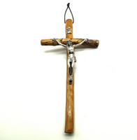 
              Wooden Wall Cross With Metal Crucifix For Home - 7"
            