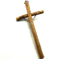 Wooden Wall Cross With Metal Crucifix For Home - 7"