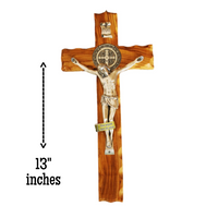 Olive Wood Wall Hanging Cross With Crucifix From Medjugorje - 4 Sizes