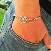 
              St Michael Archangel Medal Chain Bracelet - Adjustable
            