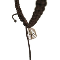 Cross Charm Bracelet - Olive Wood - Adjustable Cord