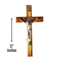 
              Olive Wood Wall Hanging Cross With Crucifix From Medjugorje - 4 Sizes
            