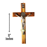 Olive Wood Wall Hanging Cross With Crucifix From Medjugorje - 4 Sizes