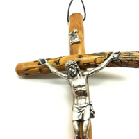 
              Wooden Wall Cross With Metal Crucifix For Home - 7"
            