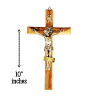 
              Olive Wood Wall Hanging Cross With Crucifix From Medjugorje - 4 Sizes
            