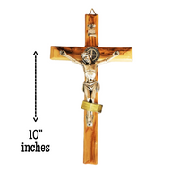 Olive Wood Wall Hanging Cross With Crucifix From Medjugorje - 4 Sizes