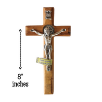 Olive Wood Wall Hanging Cross With Crucifix From Medjugorje - 4 Sizes